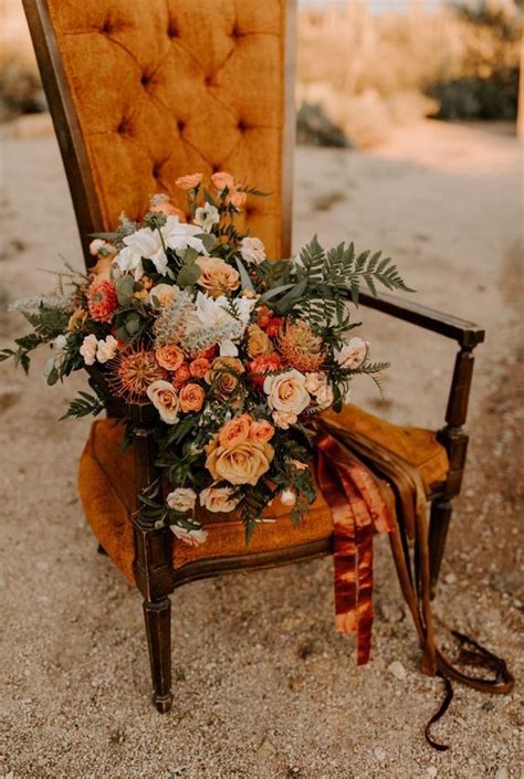 100fall Wedding Flowers Burnt Orange Moody Vintage Wedding Bouquet