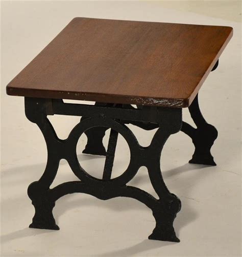 Lot Unusual Small Side Table Constructed From A Wrought Iron Base