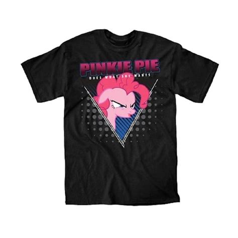 My Little Pony Pinkie Pie Does What She Wants Adult Black T Shirt