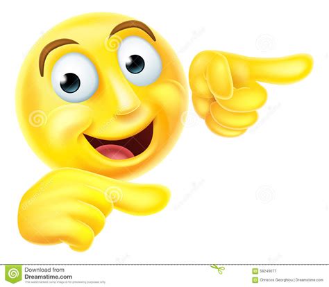 Emoji Emoticon Smiley Pointing Stock Vector Image 58249077