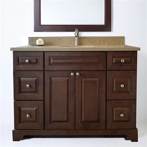 Lukx Bold Damian 42 Inch Vanity Cabinet In Royalwood The Home Depot