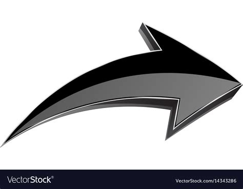 Black Arrow Shiny 3d Icon Royalty Free Vector Image
