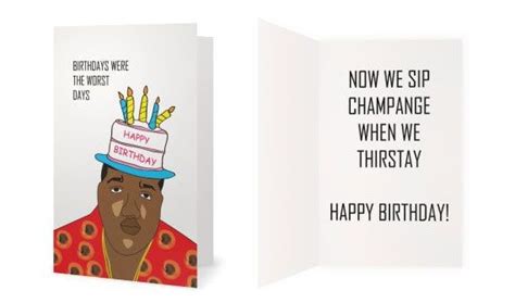 Birthdays Were The Worst Days Biggie Smalls Happy Birthday Card 5x7 Hip