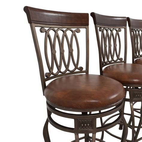 In addition,it is an ideal solution when you have guests over for drinks or dinner. 90% OFF - Brown Leather Swivel Bar Stools / Chairs