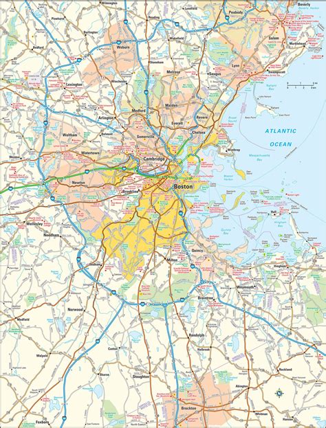 Boston Map Guide To Boston Massachusetts