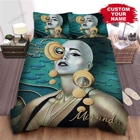 Bald Head Black Woman Bed Sheets Spread Comforter Duvet Cover Bedding Sets Please Note This Is