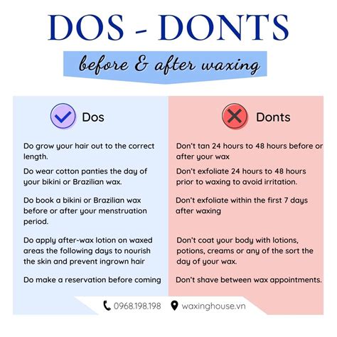 Dos Don Ts Before And After Waxing Waxing House