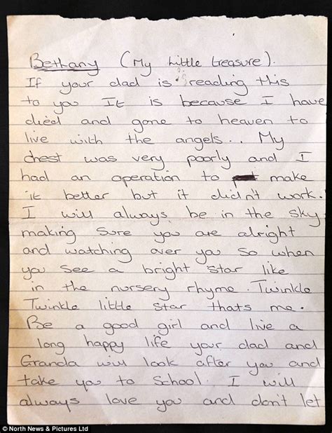 A Dying Mothers Heart Breaking Letter To Her Young Daughter Daily