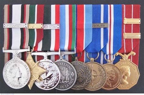 Set Of Canadian Awarded Medals Military Uniform Medals