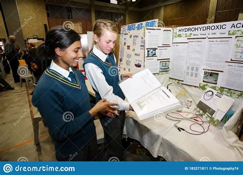 Diverse Primary School Children Exhibiting At A Local Science Project