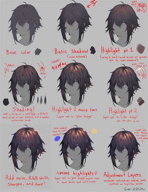 Hair Tutorial Concept Art Tutorial Art Reference Art Reference Photos