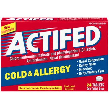 The name of a chinese herbal medicine that could potentially be used for a cold is called coptis rhizome. McNeil Actifed Cold & Allergy, 24 ea - Walmart.com