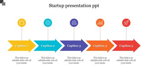 Awesome Startup Presentation Ppt With Arrow Design