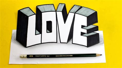 How To Draw 3d Love Letters Perspective Como Dibujar Letras Bonitas