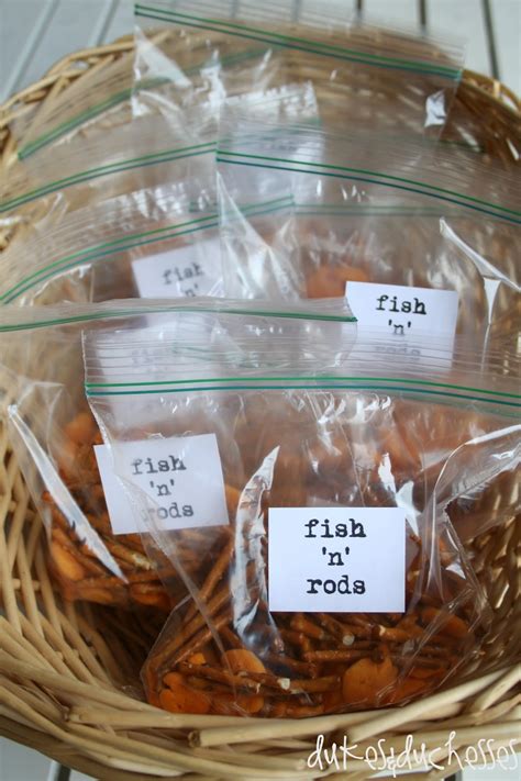 Put the alarm clock in storage. A Fishing Playdate Party Snack with Goldfish Puffs - Dukes ...