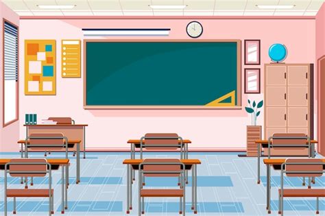 Free Vector | Empty school class background for video conferences