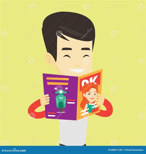 Man Reading Magazine Vector Illustration Stock Vector Illustration