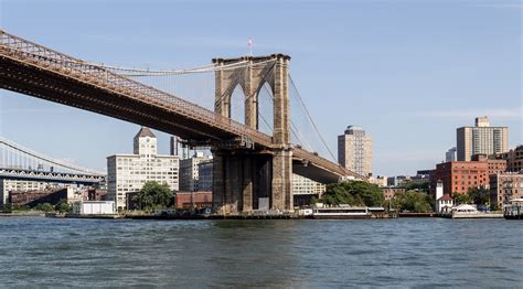 The designers of the bridge also built the main new york public library, at 5th and 42nd st. File:New York City (New York, USA), Brooklyn Bridge ...