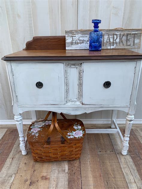 Vintage French Shabby Chic Buffet Server Sideboard Storage