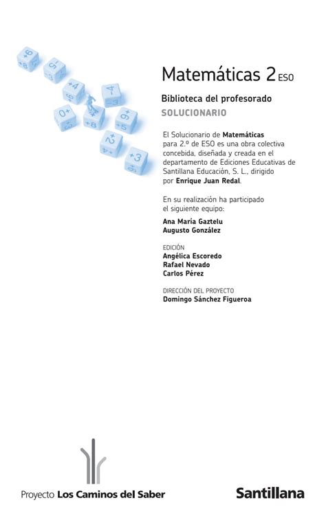 2 Eso Solucionario Matematicas Santillana By 5minutsciencia Issuu