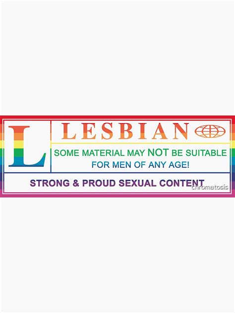 Lesbian Warning Label Sticker By Chromatosis Redbubble