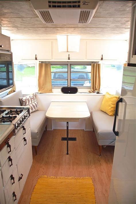 A Vintage Tow Camper Interior Motorhome Remodeled Boho Travel Trailer