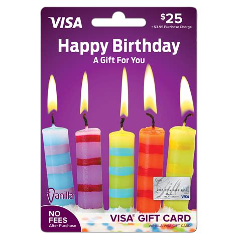 Once you have entered the first card, you will see it appear on your purchase summary, and you can click use another walmart gift card and enter up to four walmart gift cards per order. Vanilla Visa $25 Birthday Candles Gift Card - Walmart.com - Walmart.com