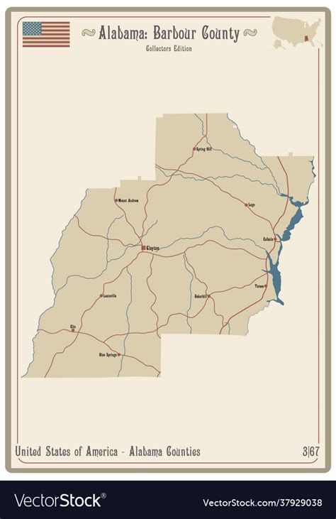 Map Barbour County In Alabama Royalty Free Vector Image