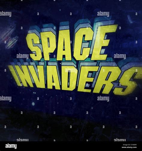 A Vintage Space Invaders Arcade Game Logo Stock Photo Alamy