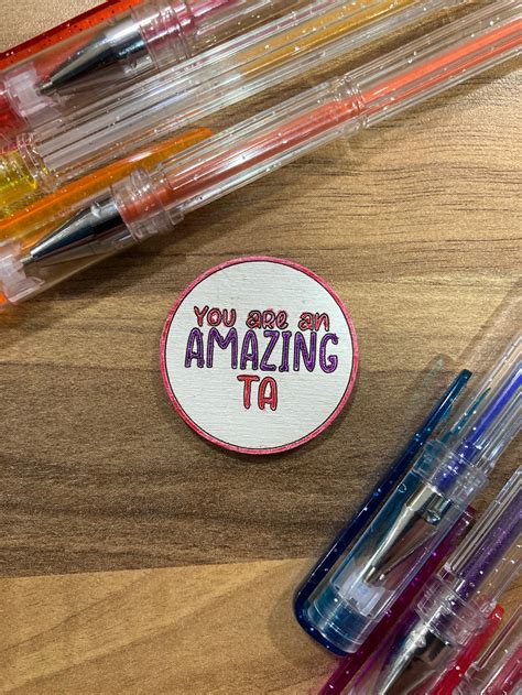Amazing Teaching Assistant Wooden Pin Etsy