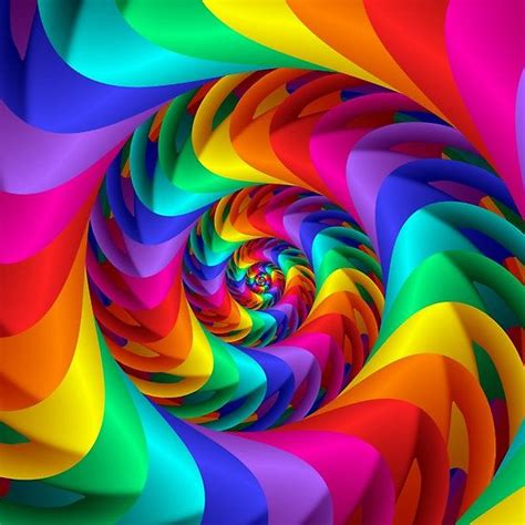 Pointy Rainbow Fractal Spiral Cool Optical Illusions Optical Art