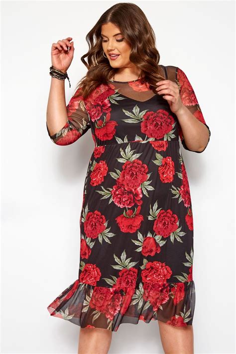 Plus Size Floral Dresses Yours Clothing Floral Mesh Dress Plus Size Going Out Outfits