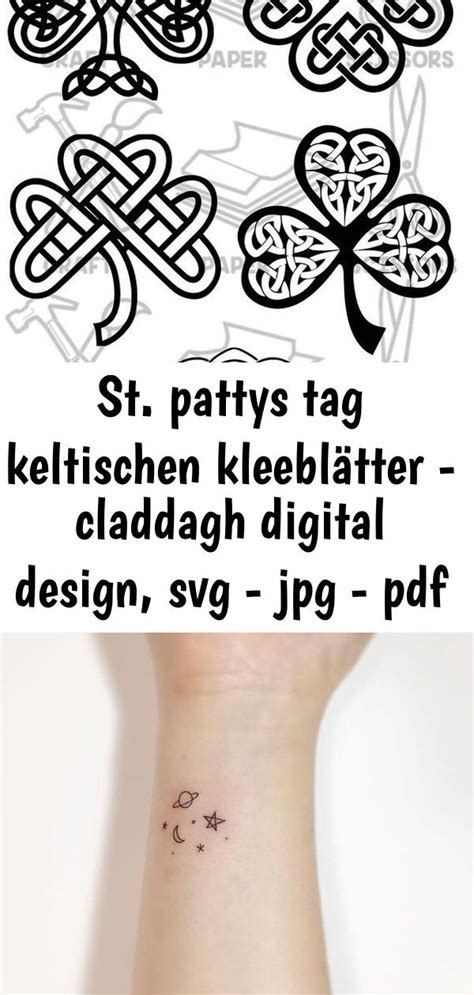 St Pattys Tag Keltischen Kleeblätter Claddagh Digital Design Svg