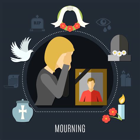 Mourning Concept Set 475747 Vector Art at Vecteezy