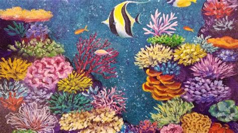 Coral Reef With Tropical Fish Live Acrylic Painting Tutorial Youtube