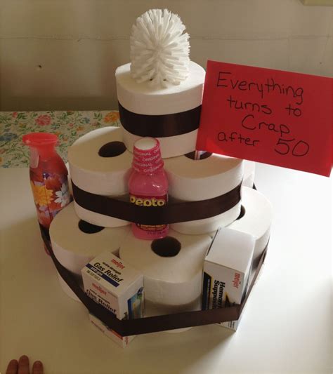 Some of the best gifts you can give to a woman on her 50th birthday are added here for your reference. Funny 50th Birthday Decorations toilet Paper Cake Fun Gag ...