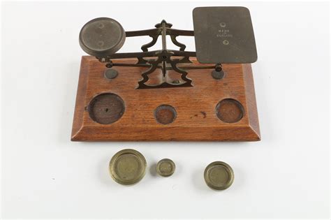 Vintage English Brass Balance Scale And Weight Set Ebth