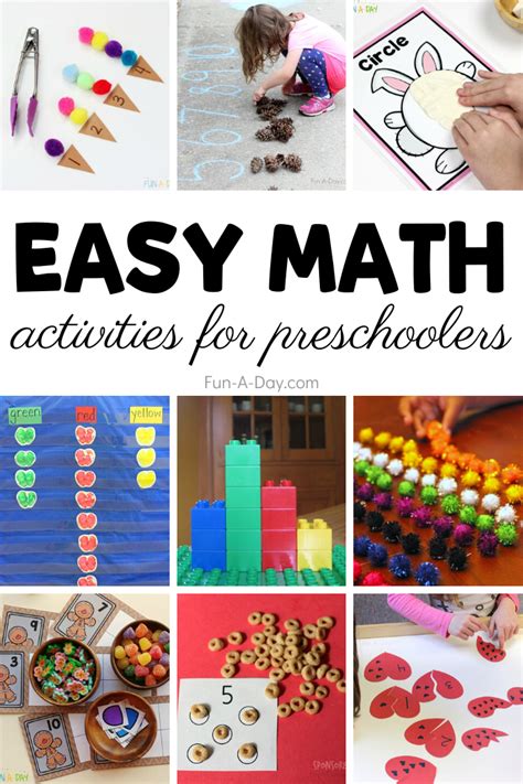 Easy Math Activities For Preschoolers To Do At Home Or School Preschool