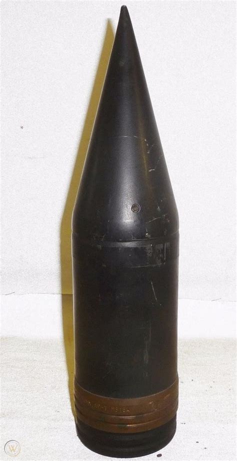 90mm Artillery Shell Us Army Or Navy Projectile Heavy Black Brass