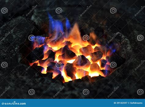 Fire Of Coke Is Ready To Melt Iron Stock Image Image Of Glow Close