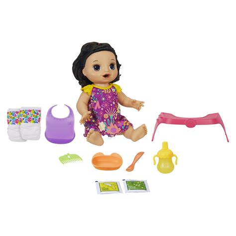 Baby Alive Happy Hungry Baby Brown Straight Hair Doll 50 Sounds