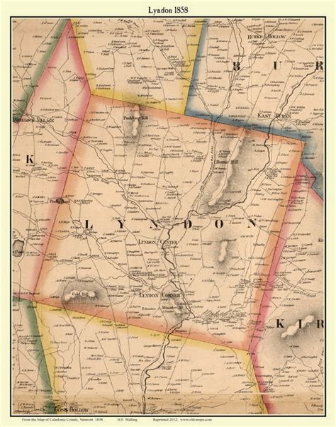 Caledonia County Ma Single Map Reprints
