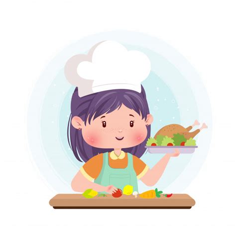 Hoy te contamos trucos interesantes para cocinar carne. Cocinar alimentos lindo personaje concepto ilustración ...