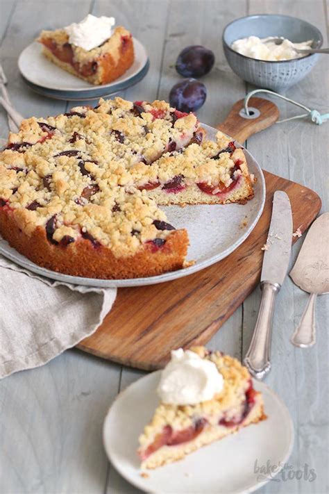 Quick And Easy Classic German Damson Plum Streusel Cake Bake To The Roots Rezept Pflaumen