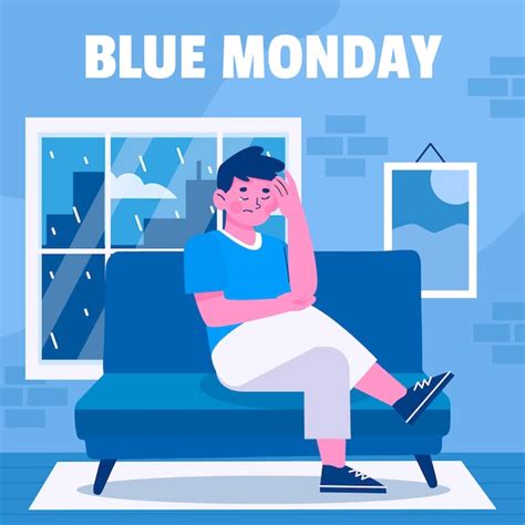 Free Vector Flat Blue Monday Illustration