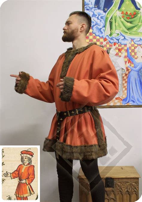 Late 15th Century Light Orange German Robe Medieval Clothing