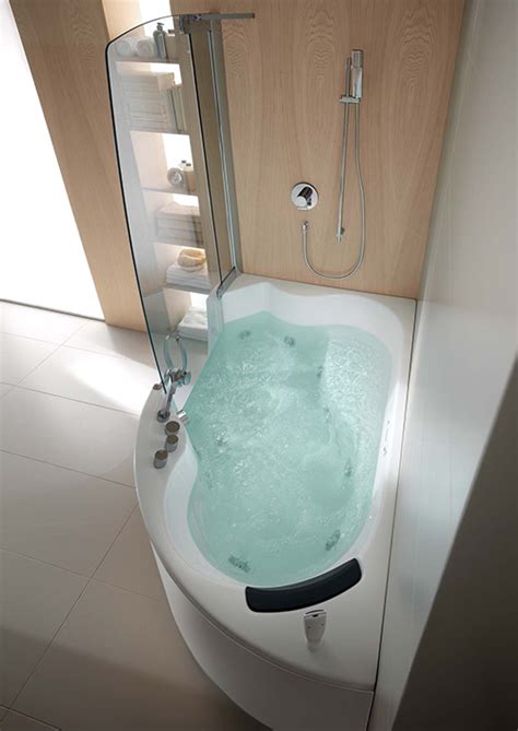 Modern jacuzzi tubs for relaxing : Corner Whirlpool Shower Combo by Teuco