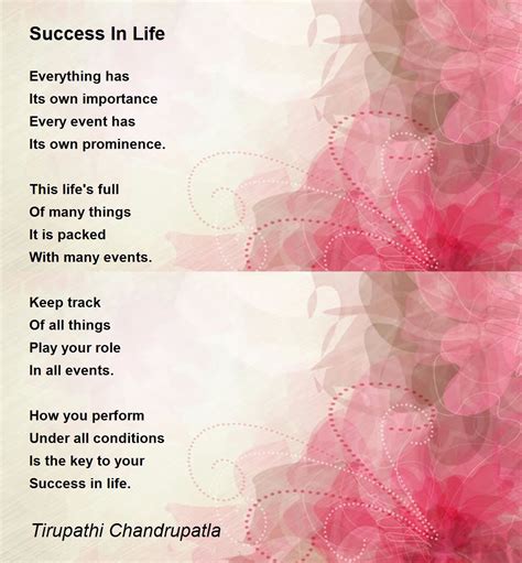 Success In Life Success In Life Poem By Tirupathi Chandrupatla