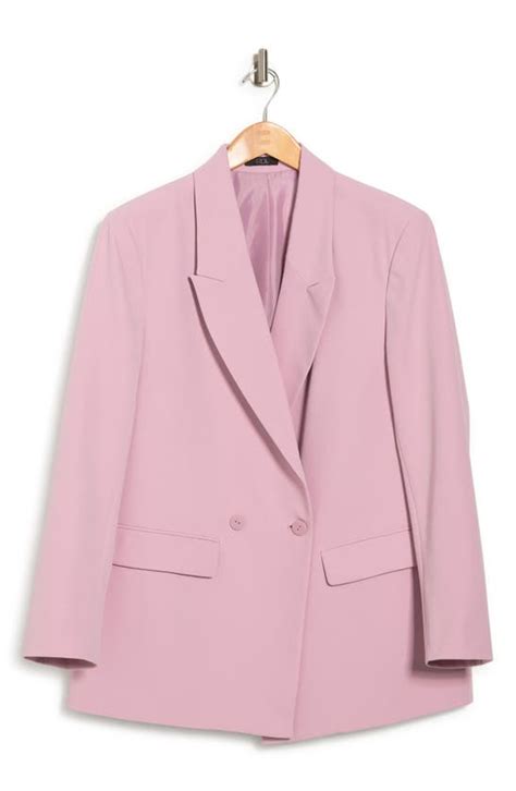 Rdi Oversize Double Breasted Peak Lapel Blazer In Pink Lilac Modesens