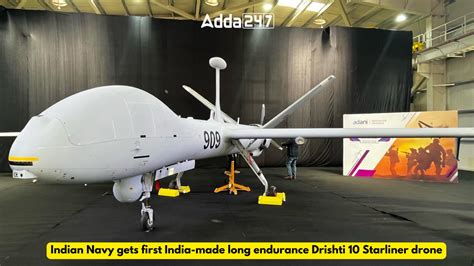 Indian Navy Gets First India Made Long Endurance Drishti Starliner Drone